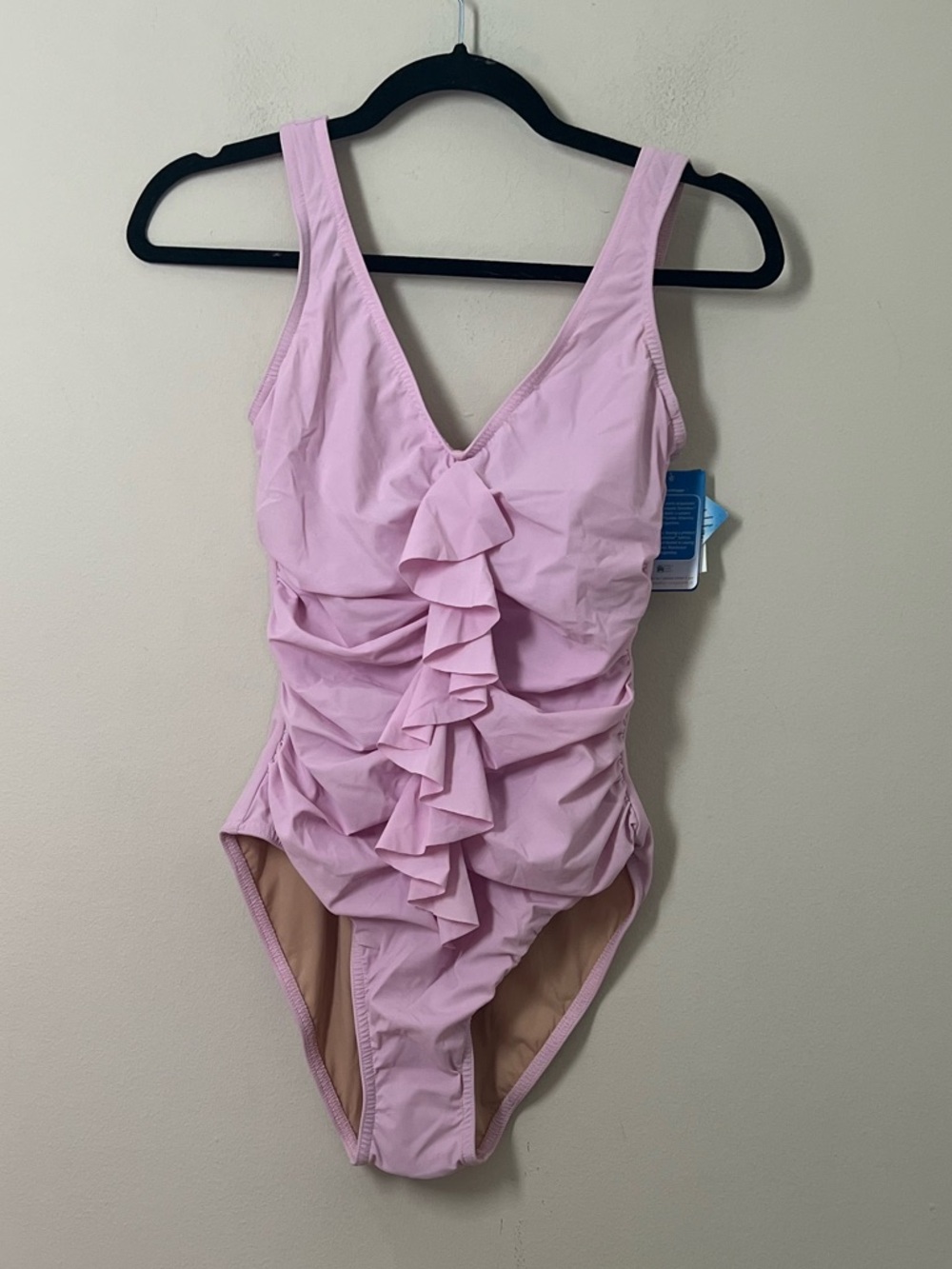 Karla Collette light  Pink Floral-Front V-Neck One-Piece Swimsuit - Picture 5 of 16